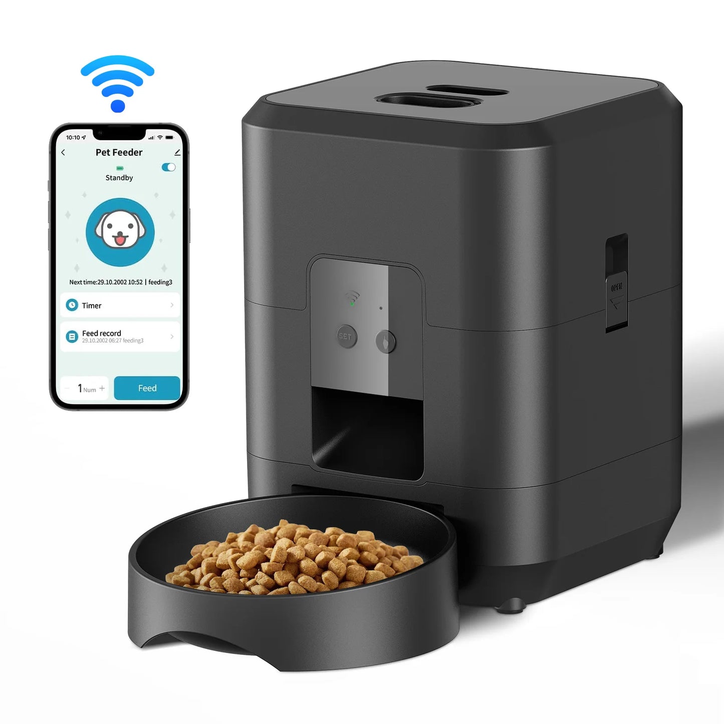 Smart Automatic Pet Feeder - Timed & Quantitative Pet Food Dispenser with Slow Feeding Technology