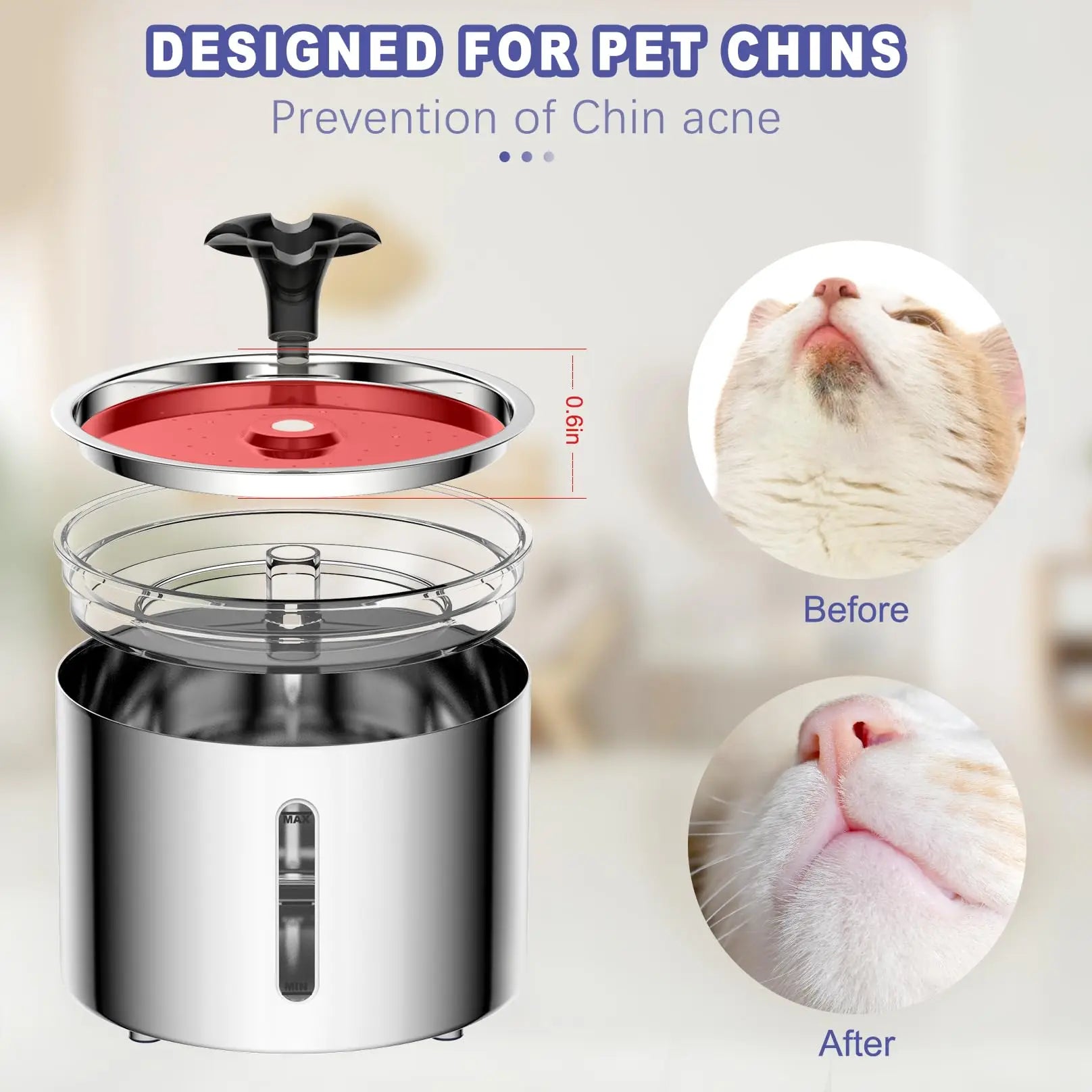 Automatic Pet Water Fountain (Stainless Steel, 2.5L)