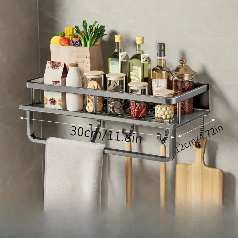 Aluminum Multifunctional Wall-Mounted Shelf 